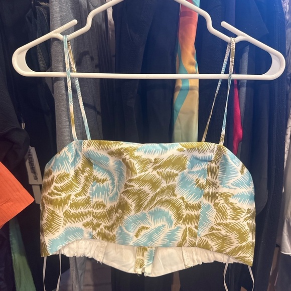 State • NWOT Blue and Tan Patterned Spaghetti Strap Top - Picture 4 of 5